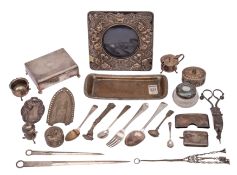 A mixed collection of silver and plated wares, various makers and dates including,