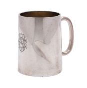 A Victorian silver christening tankard, maker William Evans,