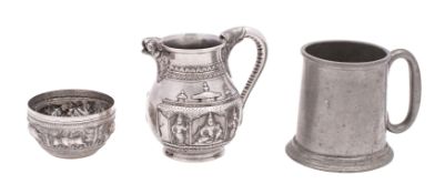 An Indian silver cream jug, maker A. Bhijajee & Co.