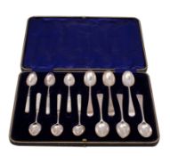 A set of six Edward VII silver Old English pattern teaspoons, makers Josiah Williams & Co.