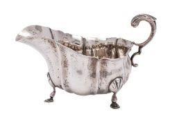 A late Victorian silver sauceboat, makers Carrington & Co,