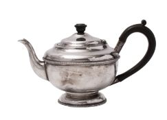 A George VI silver teapot, maker Aaron Lufkin Dennison,
