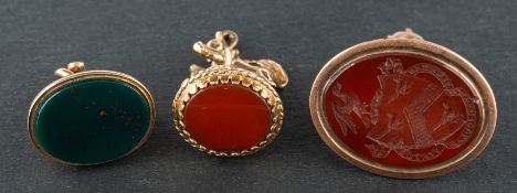 Three gemset fobs,