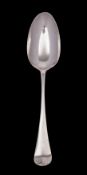 A George II silver Hanoverian shell-back tablespoon, maker Richard Hussey,