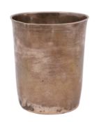 An early 19th century French silver beaker, maker NC?, Paris of plain tapering form, 9cm high,