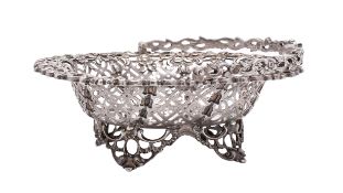 A Victorian silver swing handle bon-bon basket, maker George Heath,