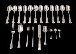 A set of twelve Victorian silver King's pattern teaspoons, makers Chawner & Co.