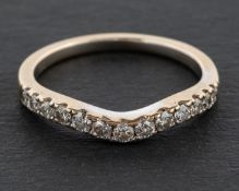 A Goldsmiths & Co, 18ct gold, 'Wishbone', round, brilliant-cut diamond, half eternity ring,