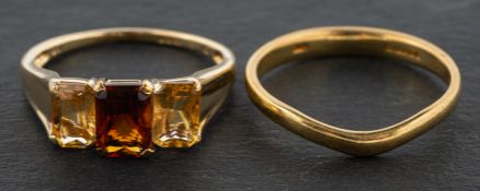 A 18ct gold 'wishbone' ring, ring size O, weight ca. 2.