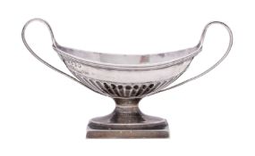 A Victorian silver twin-handled pedestal salt, maker Charles Stuart Harris,