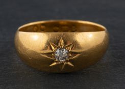 An old-cut diamond, single-stone ring, estimated diamond weight ca. 0.