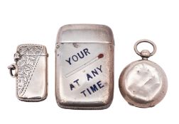 A George V silver sovereign case, Birmingham 1912 with pendant attachment,