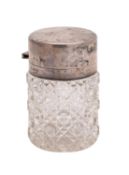A George V clear glass and silver mounted scent bottle, maker Charles S Green, Birmingham,