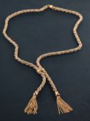A 9ct gold, Italian, ropetwist and box-link lariat necklace, with import marks for Sheffield, 1995,