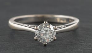 A round, brilliant-cut diamond, single-stone ring, diamond weight 0.