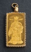 A 24ct gold ingot, marked 7.