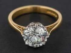 An 18ct gold, old-cut diamond, single-stone ring, estimated diamond weight ca. 2.