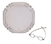 An Edward VIII silver salver, makers Mappin & Webb,