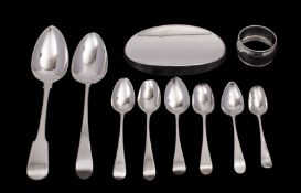 A George III silver Old English pattern dessert spoon, makers Peter & William Bateman, London 1809,