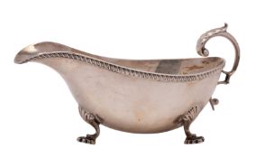 A George VI silver sauce boat, maker Charles S Green & Co Ltd, Birmingham 1937,