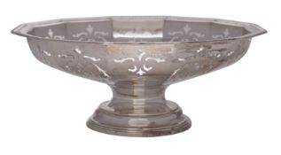 A George V silver pedestal fruit dish, makers S.