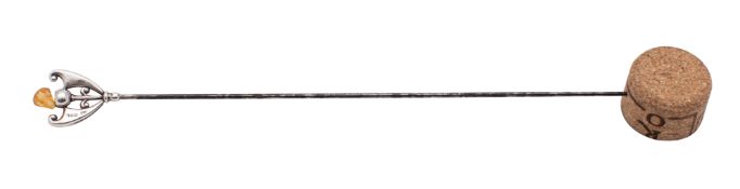 A George V silver hat pin, maker Charles Horner,