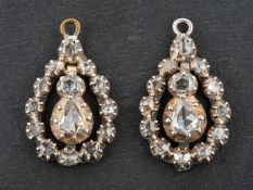 A pair of probably early 19th century, closed back, rose-cut diamond earrings,