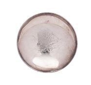 A Chinese pedestal dish, stamped marks, of plain circular form,