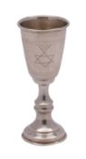A George V silver Jewish Kiddush cup, maker Jacob Rozenweig of Rozenweig Taitlbaum & Co,