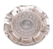 A George IV silver lotus flower formed bottle coaster, maker John Bridge for Rundell,