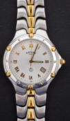 Rotary, a gentleman's quartz wristwatch the silvered dial with raised baton numerals,