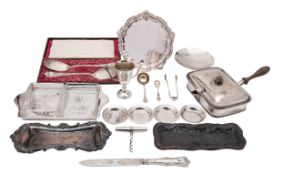 A set of four Continental silver pin dishes, 7.