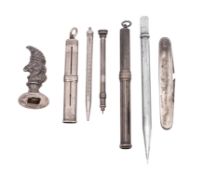 An Edward VII silver seal handle in the form of Mr Punch, makers S. & Co.