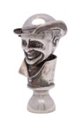 A late Victorian silver novelty desk seal in the form of a bust of Alexander 'Ally' Sloper,