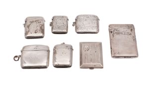 A George V silver visiting card case, makers D.D. & Co.