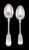 Two Jersey silver serving spoons (both Jersey makers and hallmarked in London) Charles T.