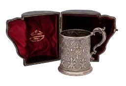 A Victorian silver christening mug, maker Joseph Angell II,