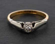 A round, brilliant-cut diamond, single-stone ring, estimated diamond weight ca. 0.