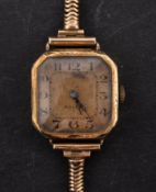 Rolex, Prima an 18ct gold gentleman's wristwatch the silvered dial with black Roman numerals,