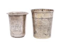 Russian Silver Beaker - An Imperial Court Silversmith made silver-gilt beaker with Imperial Cypher,