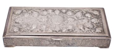 An Eastern Eastern silver rectangular box,