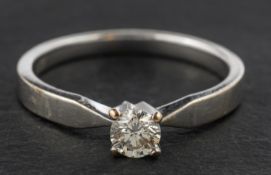 WITHDRAWN LOT A 9ct gold, round, brilliant-cut diamond, single-stone ring,