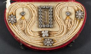 A 19th century, white paste and imitation pearl parure,
