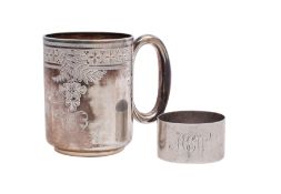 A Victorian silver christening cup, maker James Dixon & Sons,