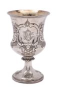 A Victorian silver pedestal goblet, makers Edward, John and William Barnard,