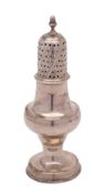 A George III silver urn-shaped pepper castor, maker Hester Bateman,