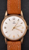 Tudor, a gentleman's gold wristwatch the dial with Roman and tapered numerals,