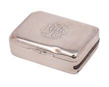 A George V silver box vesta, maker Horton & Allday,