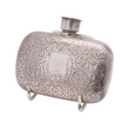 A Victorian silver hip flask, makers Josiah Williams & Co.