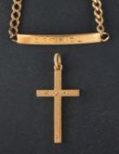A curb-link identity bracelet, stamped '14K',